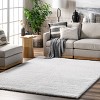 Nuloom Gynel Solid 8 Square Shag Area Rug for Living Room Bedroom Dining Room Nursery, Snow White - 2 of 4