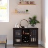 Sideboard, Glass Door Serving Buffet Cabinet, Liquor Cabinet with Adjustable Shelves, 12 Bottle Wine Rack for Living Room, Kitchen - 2 of 4