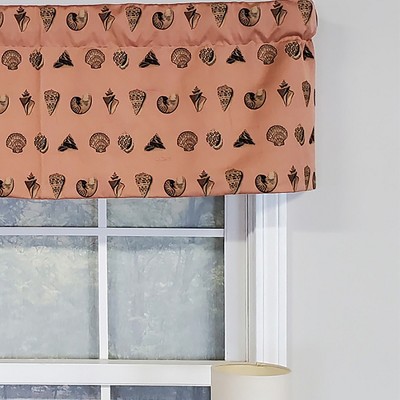 Peach Cotton Seascape Tailored Window Valance 50'' x 16''