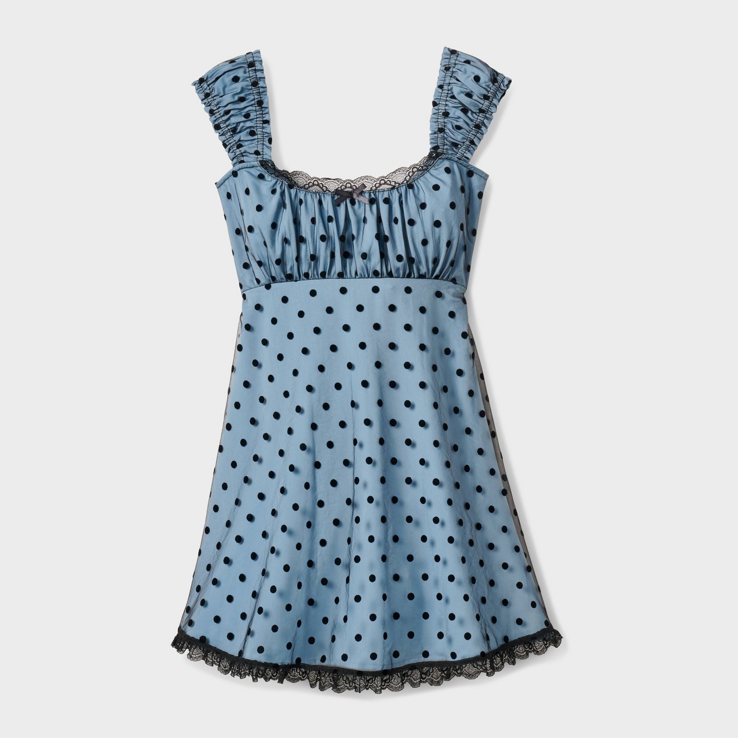 Женское платье Delia's Cap Sleeve Mini Dress - Light Blue Polka Dot, цвет: Светлый синий — фото 4