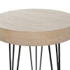 Olivia & May Modern Accent Table Brown: Round Wood Top, No Assembly, MDF Frame - image 4 of 4