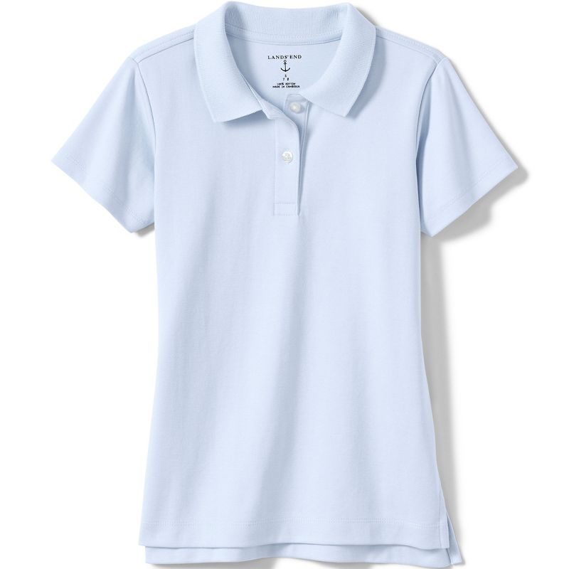 Lands' End School Uniform Kids Short Sleeve Feminine Fit Interlock Polo Shirt, 1 of 6