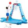 Zone Tech Splash Pad Sprinkler for Kids - Big Inflatable Shark Sprinkler with Basketball Hoop Water Splash Pad for, Ball and Accessories Included - 3 of 4