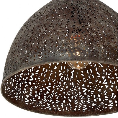Jasmine 14" Forged Bronze Crystal Pendant Light