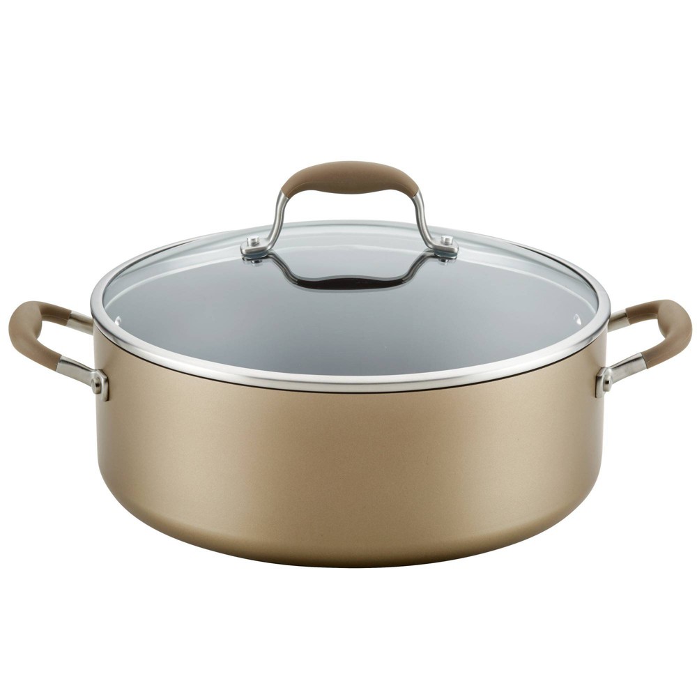 Photos - Pan Anolon Advanced Home 7.5qt Covered Wide Stockpot Bronze: Nonstick Hard Anodized Aluminum, Gas & Electric Compatible 