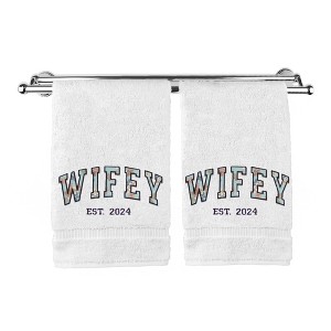 BC BARE COTTON Monogrammed Hand Towels, Personalized Gift, Set of 2 - Embroidered Writing with GAGA - 1 of 1