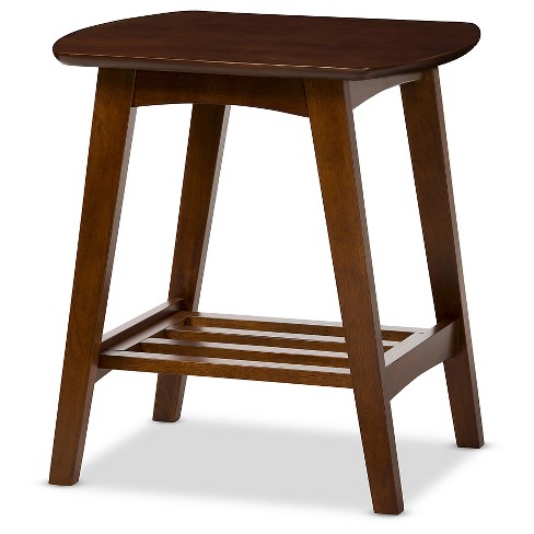 Sacramento Mid Century Modern Scandinavian Style End Table Dark Walnut Baxton Studio Target