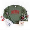 Simply Sage Market Women's Graphic Sweatshirt Merry Vibes Varsity Thick Outline - 3 of 4