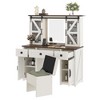Lycvki 43.3" Farmhouse Vanity Table Set with Storage Stool and Charging Station 3 Drawers & 4 Cabinets - 2 of 4
