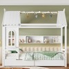 Twin/Full House Bed Solid Wood Platform Bed Frame with Storage Drawers/Shelves, Childlike Window Design - ModernLuxe - 2 of 4