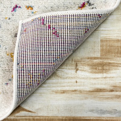 Elevated Trellis 4' Square Light Multi Synthetic Accent Rug