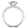 Pompeii3 1 Ct Cushion Halo Diamond & Moissanite Engagement Ring 14k White Gold Lab Created - image 4 of 4