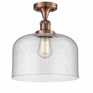 Bell - 1 Light Semi-Flush Mount In Industrial Style-12 Inches Tall and 12 Inches Wide - 1 of 1