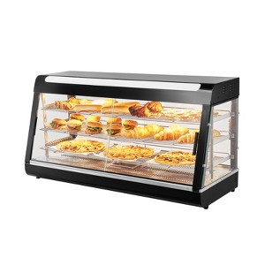 VEVOR 3-Tier Commercial Food Warmer Display, 1500W Food Display Warmer with Light, Adjustable Shelf and Temperature Display, Steam Heating, 180L - 1 of 4