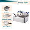 Professional 2x10L Dual Tank Electric Deep Fryer | Restaurant-Grade for Turkey, Adjustable Thermostat, Removable Lid - Heavy-Duty - 4 of 4