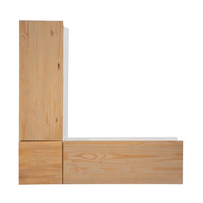 Natural Pine and White Backless Corner Nook Set