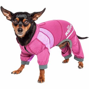 Dog Helios (R) 'Namastail' Lightweight 4-Way Stretch Breathable Full Bodied Performance Yoga Dog Hoodie Tracksuit - 1 of 4