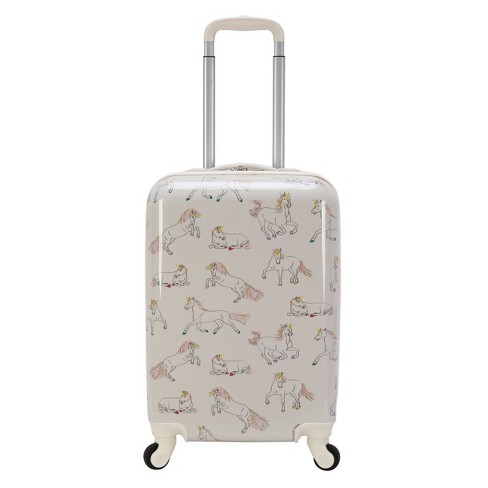 Crckt Kids Hardside Carry On Spinner Suitcase Cream Unicorn