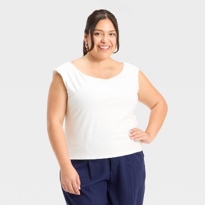 Women's Slim Fit Short Sleeve Off the Shoulder Top - A New Day™