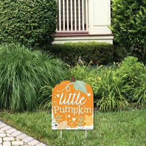 Big Dot of Happiness Little Pumpkin - Outdoor Lawn Sign - Fall Birthday Party or Baby Shower Yard Sign - 1 Piece - 1 of 4