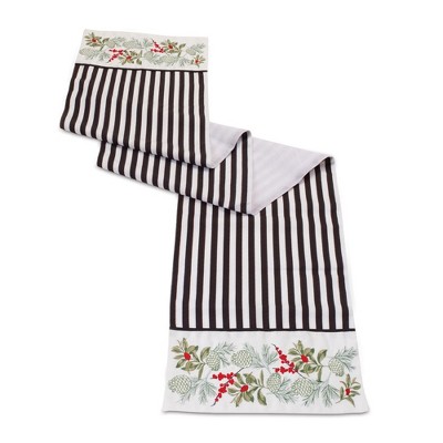 Melrose Striped Holiday Table Runner 72"L