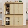 Whizmax Kitchen Pantry Cabinet,Tall Storage Cabinet with Rattan Doors and Adjustable Shelves,Freestanding Cupboard with Drawer for Dining, Living Room - 3 of 4