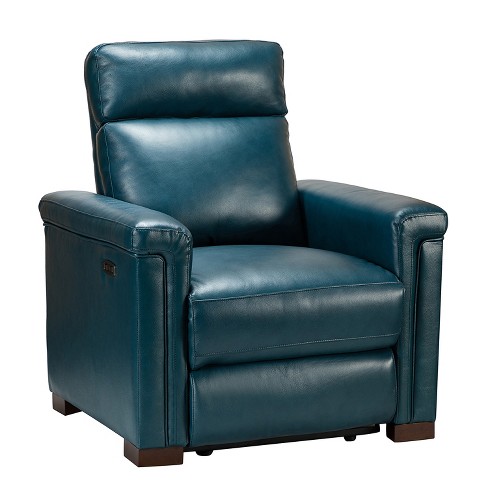 Teal store leather recliner