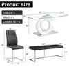 NicBex Dining Table Set for 6 Rectangular Transprant Tempered Glass Dining Table with 4 PU Chairs and 1 Bench for Kitchen - 4 of 4
