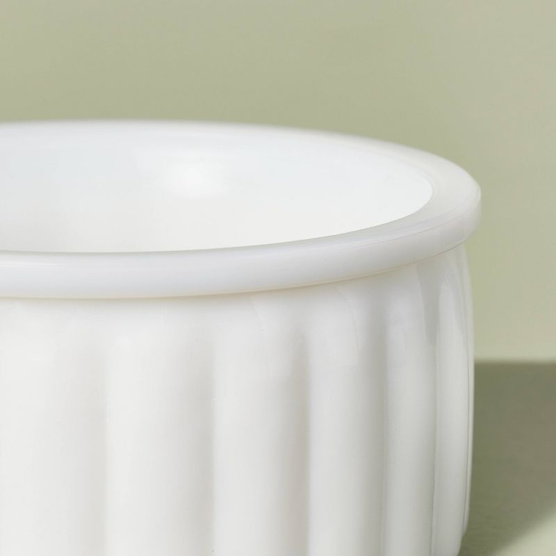 Ribbed Milk Glass Bathroom Trinket Dish White - Hearth &#38; Hand&#8482; with Magnolia, 5 of 6
