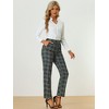 INSPIRE CHIC Women's Plaid Elastic Waist Casual Work Office Long Pants - 3 of 4