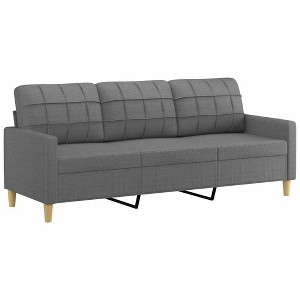 vidaXL 3-Seater Lounge Sofa- Modern Design, Built with Durable Fabric and Sturdy Metal Frame, Dark Gray - 1 of 4