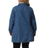 Women's Plus Size Buttons Long Sleeve Jean Jackets with Pocket - Agnes Orinda - 4 of 4