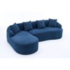 Homy Casa Modern Curved Sectional Sofa with Chaise Lounge and Throw Pillows, for Living Room or Lounge Area, Navy Blue - 2 of 4