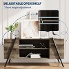 55"/47" Industrial TV Stand for 50–55" TVs, Media Console with Slanted Metal Legs & Adjustable Open Shelves - 3 of 4