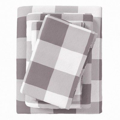 100% Cotton Plaid & Stripe Flannel Sheet Set - Great Bay Home