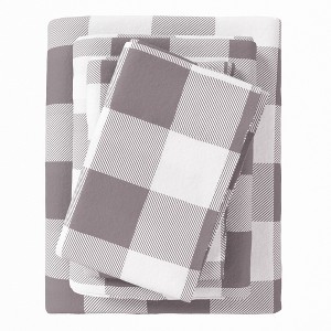 100% Cotton Plaid & Stripe Flannel Sheet Set - Great Bay Home - 1 of 4