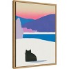 Amanti Art Black Cat Fur in White Snow by Little Dean Framed Canvas Wall Art - 2 of 4