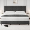 Garvee Full/King Bed - Linen Upholstered with Headboard, Metal Frame & Wood Slats, No Box Spring, Noise-Free, Grey - 3 of 4
