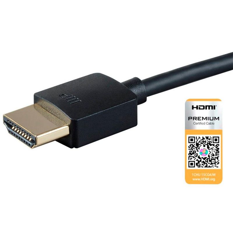 Monoprice HDMI Cable - 1 Feet - Black| Certified Premium, 4K@60Hz, HDR, 18Gbps, 36AWG, YUV, 4:4:4, Compatible with UHD TV and More - Ultra Slim Series, 4 of 6
