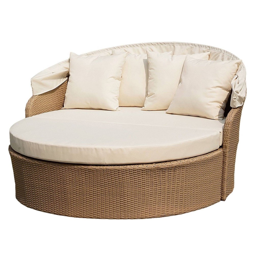 Galaxy Collection Wicker Canopy Daybed Light Brown W Unlimited