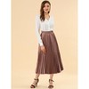 INSPIRE CHIC Women's Party Elastic Waist Metallic Shiny Accordion Pleated Midi Skirt - 3 of 4