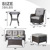 Belord 8PCS Wicker Patio Furniture Set, Outdoor Conversation Set with 2 Swivel Rocker Chairs, 1 Patio Couch, 1 Coffee Table, 2 Ottomans, 2 Side Table - 4 of 4