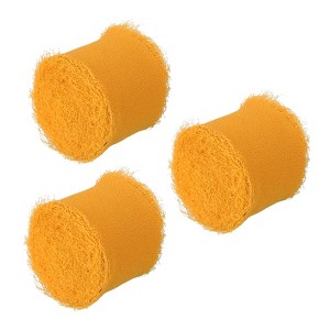 Unique Bargains DIY Crafts Party Gift Wrapping Fringe Chiffon Silk Ribbon 3 Rolls - 1 of 4