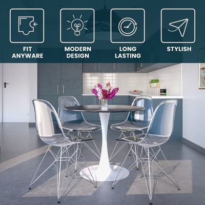 Bristol Mid-Century Modern Black and White Round Dining Table