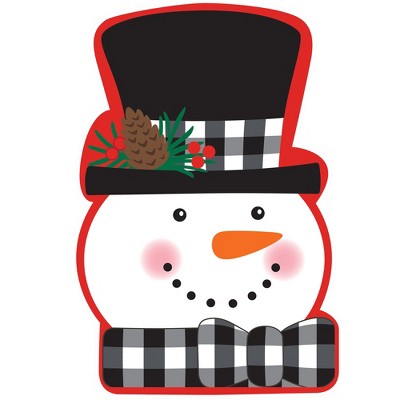 Home & Garden 17.5" Gingham Snowman Hang Around Christmas Winter Custom Decor  -  Decorative Door Danglers