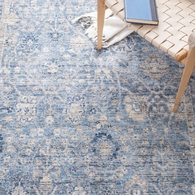 Grey and Turquoise Hand-Knotted Wool Runner Rug