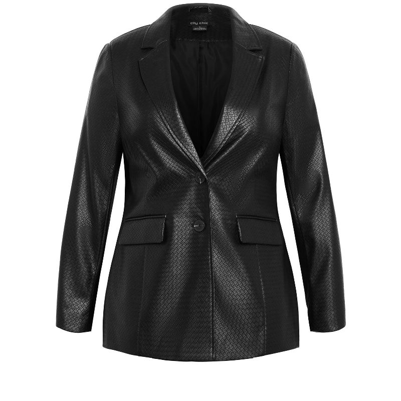 Women's Plus Size Fallon Faux Leather Jacket - black | CITY CHIC, 5 of 8
