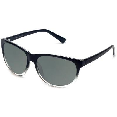 Coyote Eyewear BP-18 Polarized Sunglasses in Black/Clear Fade & Blue Mirror Lens