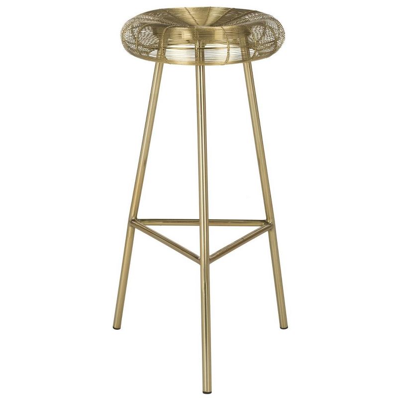 Addison Wire Weaved Contemporary Bar Stool - Gold - Safavieh., 1 of 8