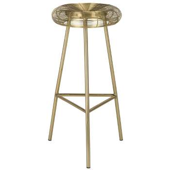 Addison Wire Weaved Contemporary Bar Stool - Gold - Safavieh.